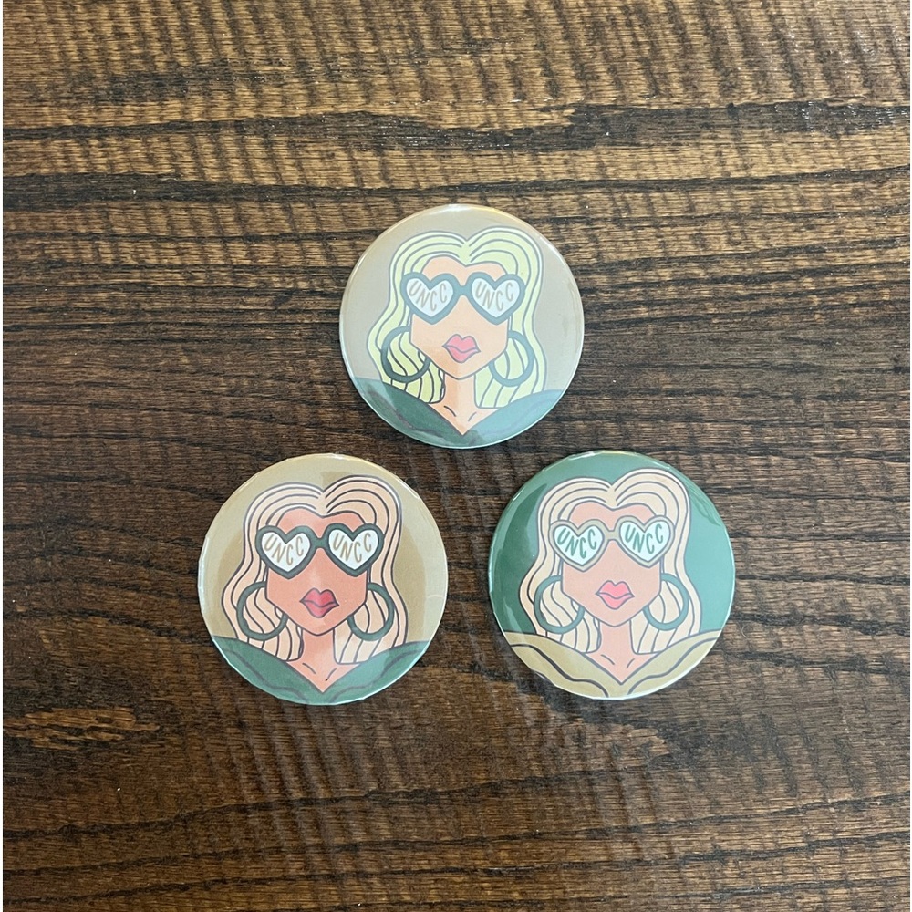 Handmade Custom College Gameday Buttons 3 inch